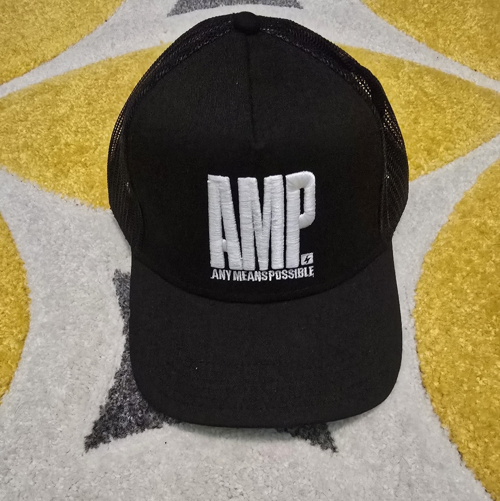 Black Mesh Cap with White Logo